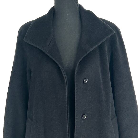 Cinzia Rocca Wool Cashmere Coat Womens 6 Black Made Italy Tailored - Picture 4 of 16